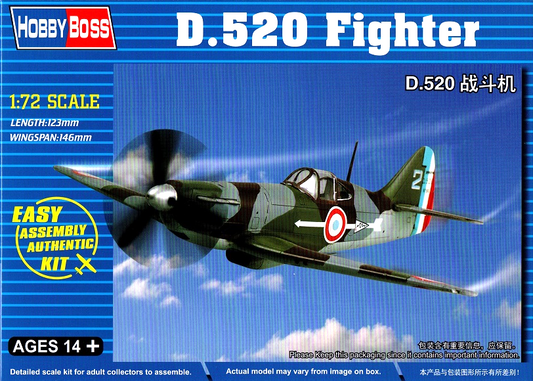 D.520 Fighter - Easy Assembly - HOBBY BOSS 1/72