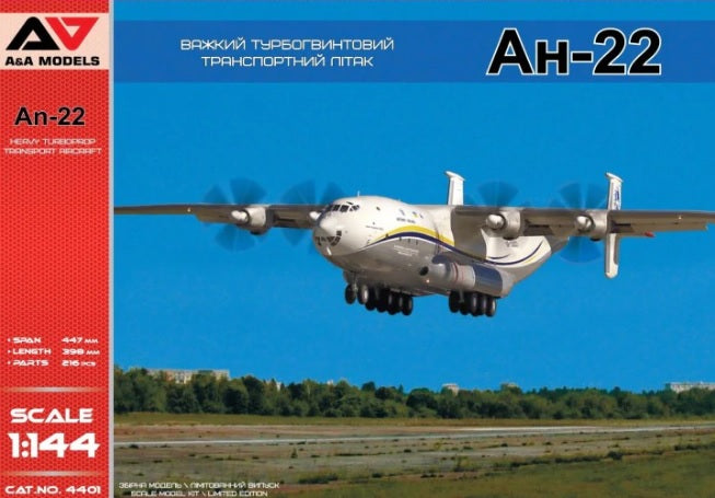 Antonov An-22 Heavy Soviet Transport Plane - A&A MODELS 1/144