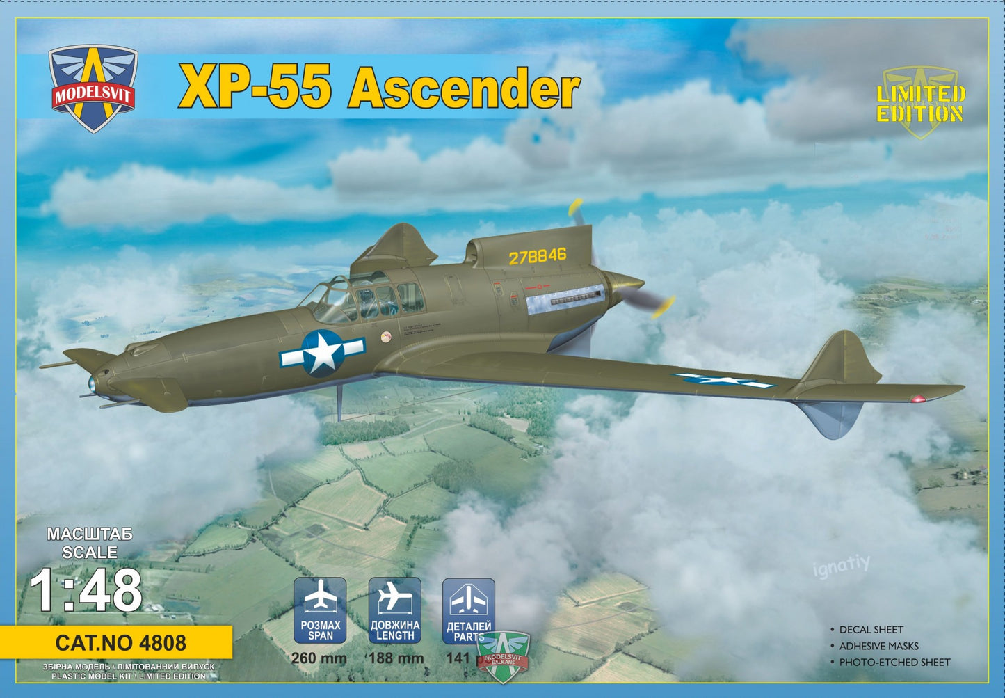 Curtiss XP-55 Ascender - MODELSVIT 1/48