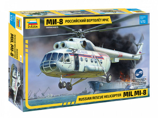 Mil Mi-8 Russian Rescue Helicopter - ZVEZDA 1/72