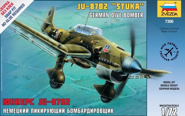 Junkers Ju-87B2 "Stuka" German Dive Bomber - ZVEZDA 1/72