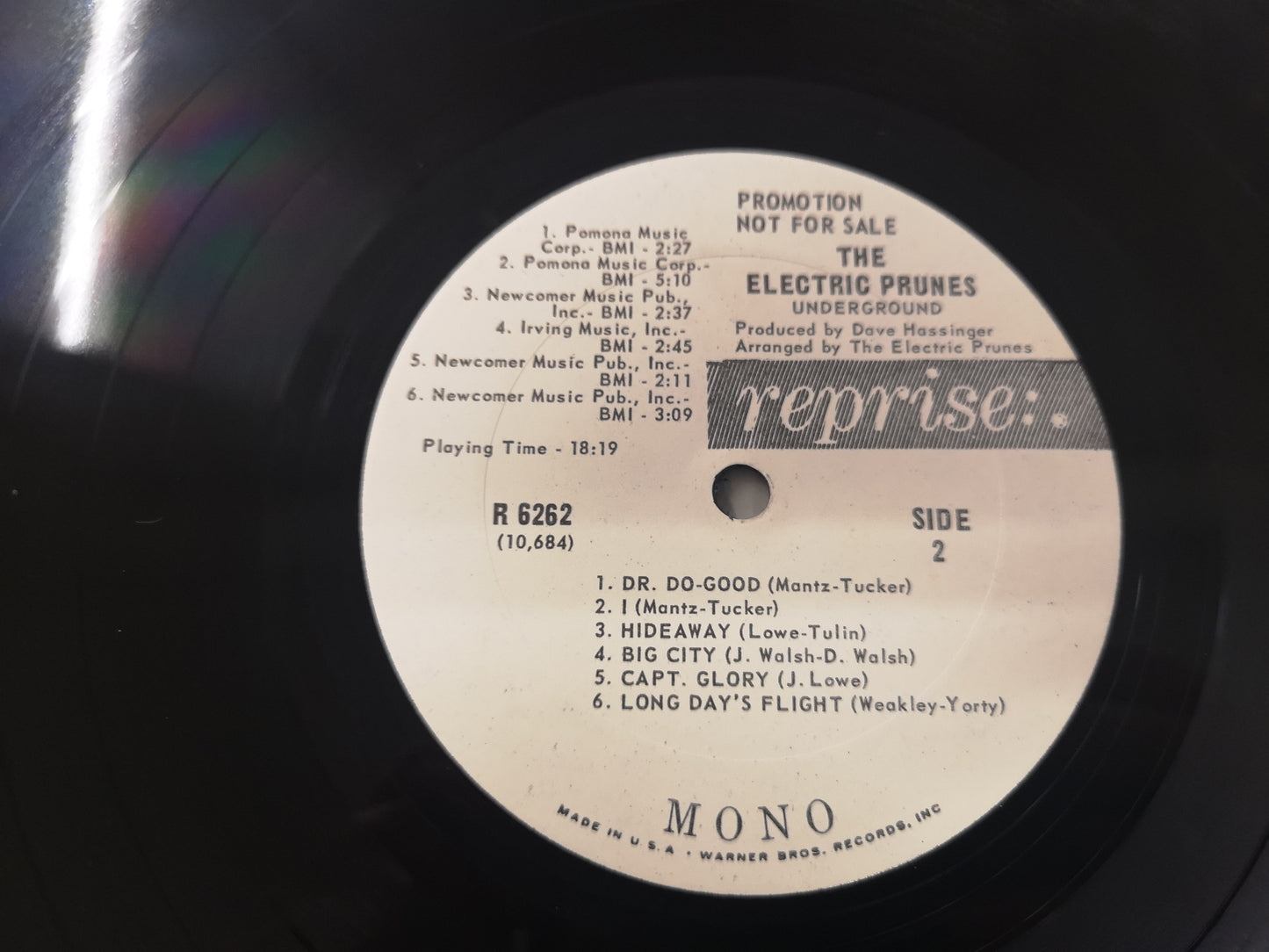 Electric Prunes "Underground" Orig US Mono Promo W/Lbl 1967 EX/M-