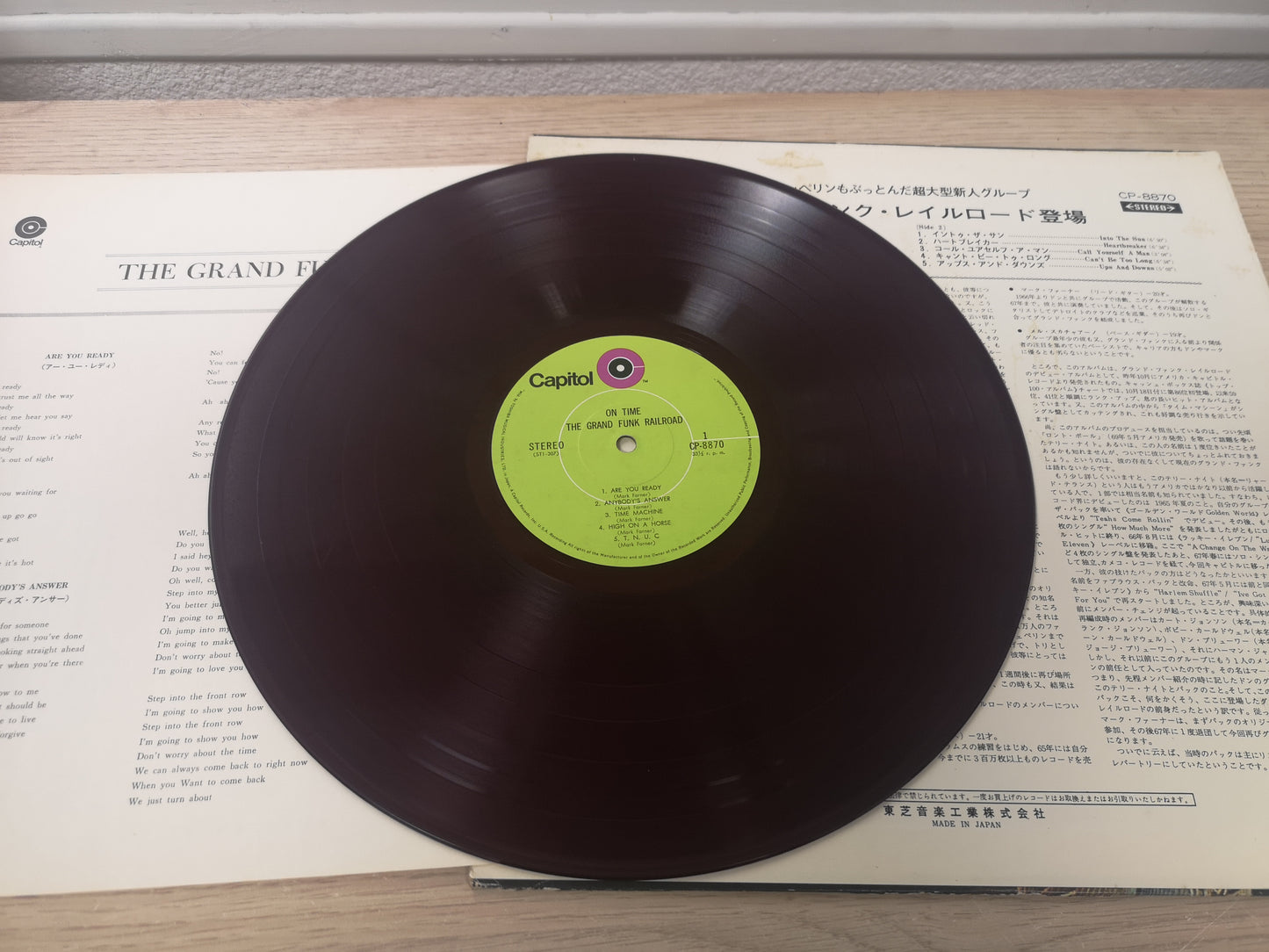 Grand Funk Railroad "On Time" Orig Japan 1969 Red Vinyl VG+/VG