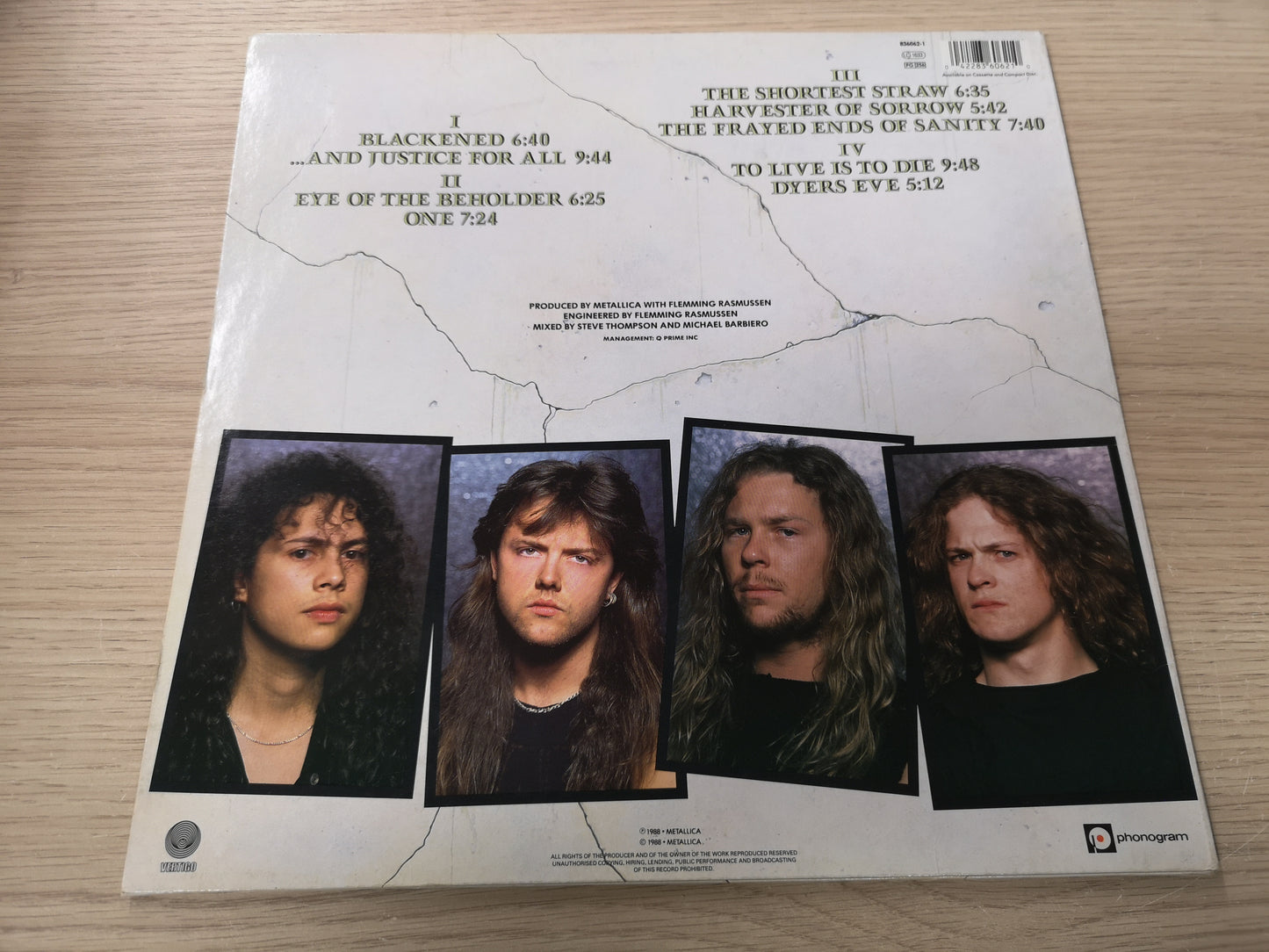 Metallica "...And Justice for All" Orig Holl 1988 M-/EX