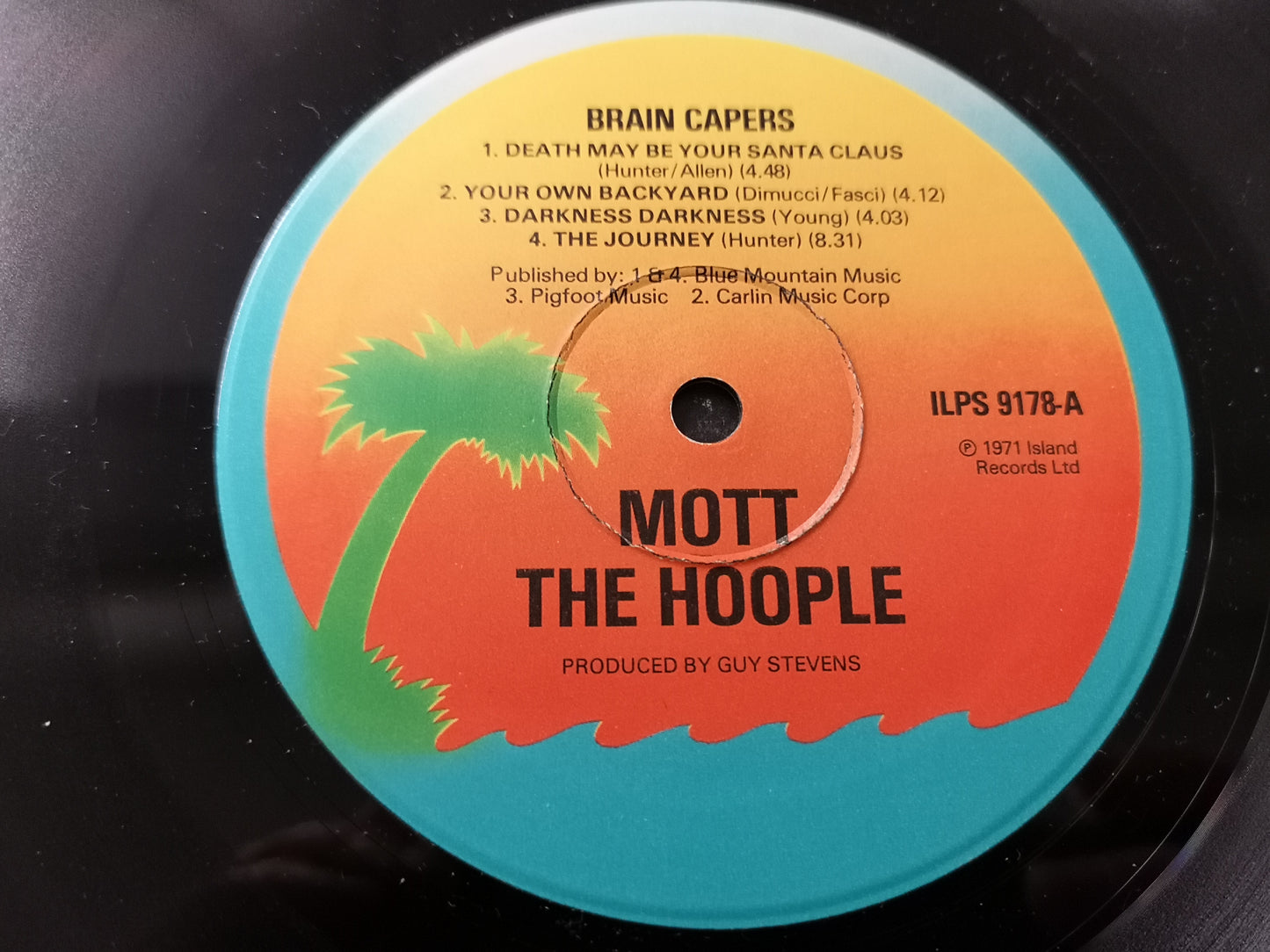 Mott the Hoople "Brain Capers" Re Uk 1971/76 Vg+/Vg+