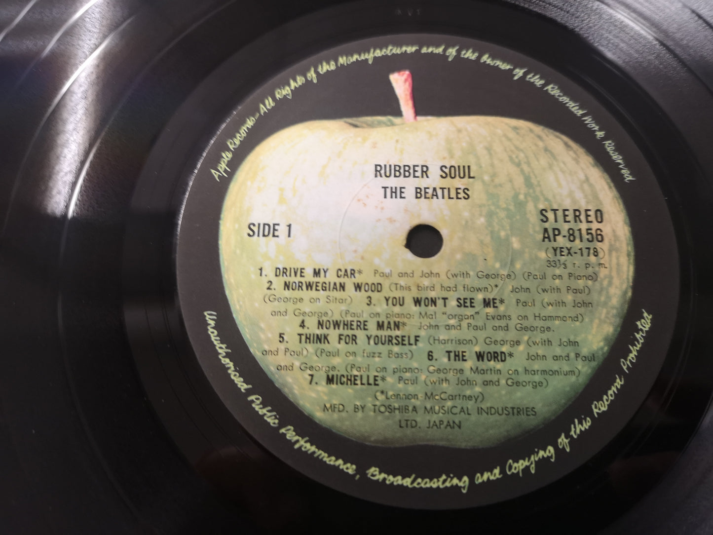 Beatles "Rubber Soul" Japan '70s Re Obi & Inserts VG++/EX