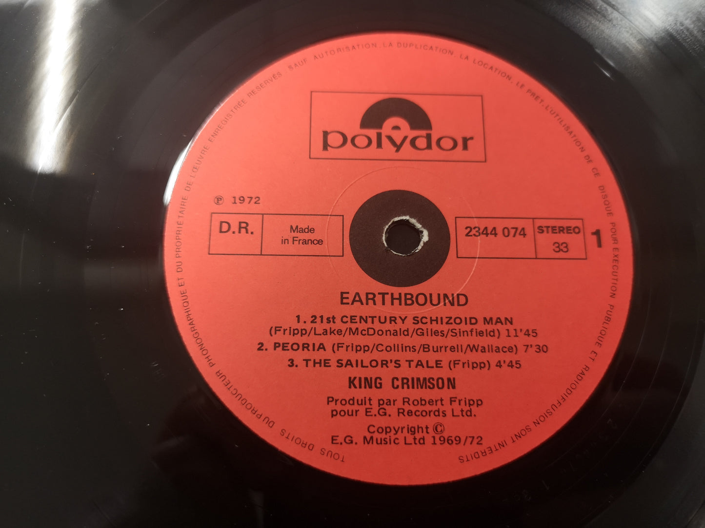 King Crimson "Earthbound" Re France 1972/78 VG/EX