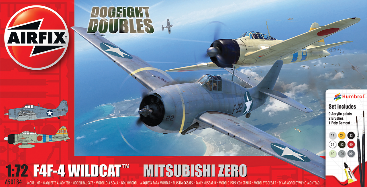 F4F-4 Wildcat & Mitsubishi Zero Dogfight Doubles - AIRFIX 1/72