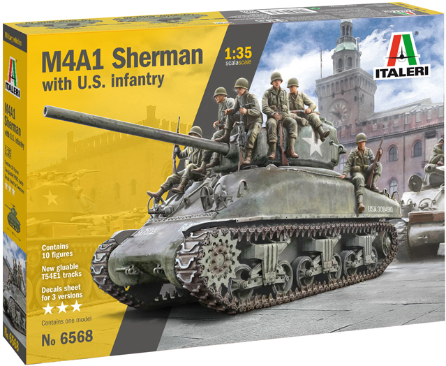 M4A1 Sherman w/ U.S Infantry - ITALERI 1/35
