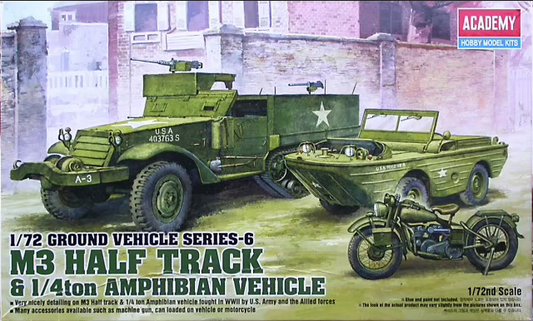 M3 Half Track & 1/4 ton Amphibian Vehicle - ACADEMY 1/72