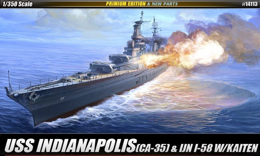 USS Indianapolis (CA-35) & IJN I-58 with Kaiten - Premium Edition - ACADEMY 1/350