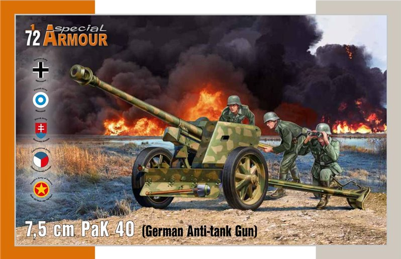 7,5cm PaK 40 German Anti-Tank Gun - SPECIAL ARMOUR 1/72