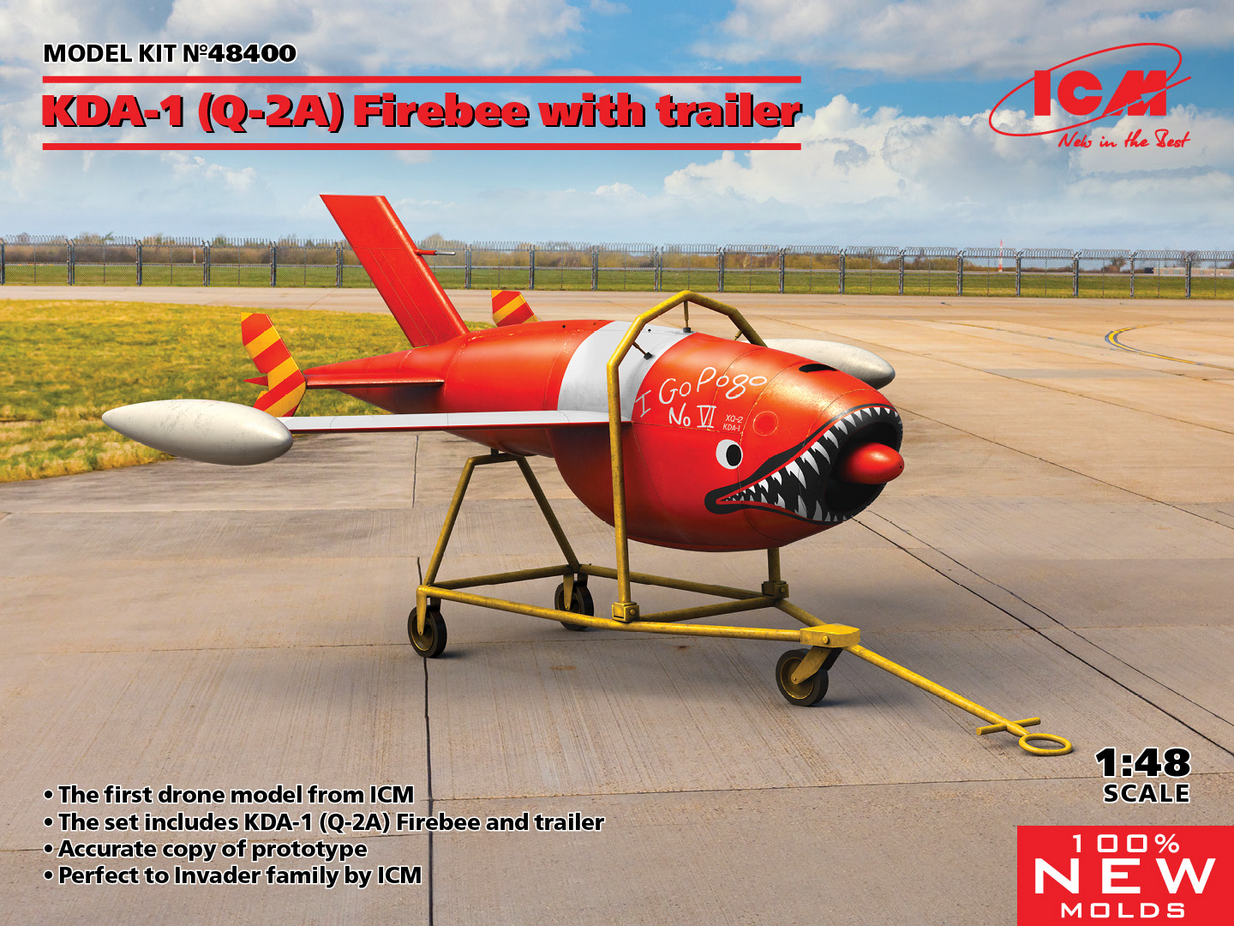 (KDA-1) Firebee with trailer (1 airplane and trailer) - ICM 1/48