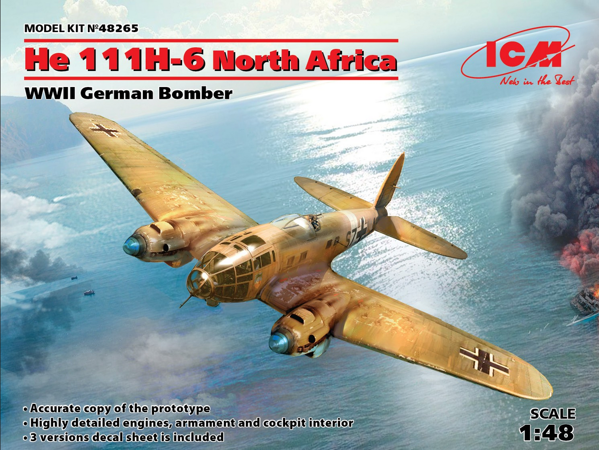 Heinkel He 111H-6 North Africa WWII German Bomber - ICM 1/48