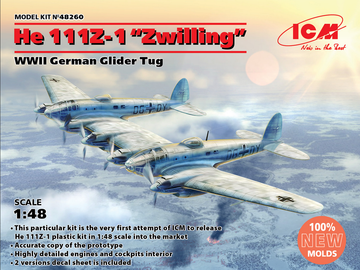 Heinkel He-111Z-1 “Zwilling", WWII German Glider Tug - ICM 1/48