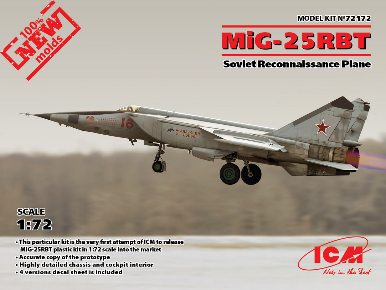 Mikoyan Mig-25 RBT Soviet Reconnaissance Plane - ICM 1/72