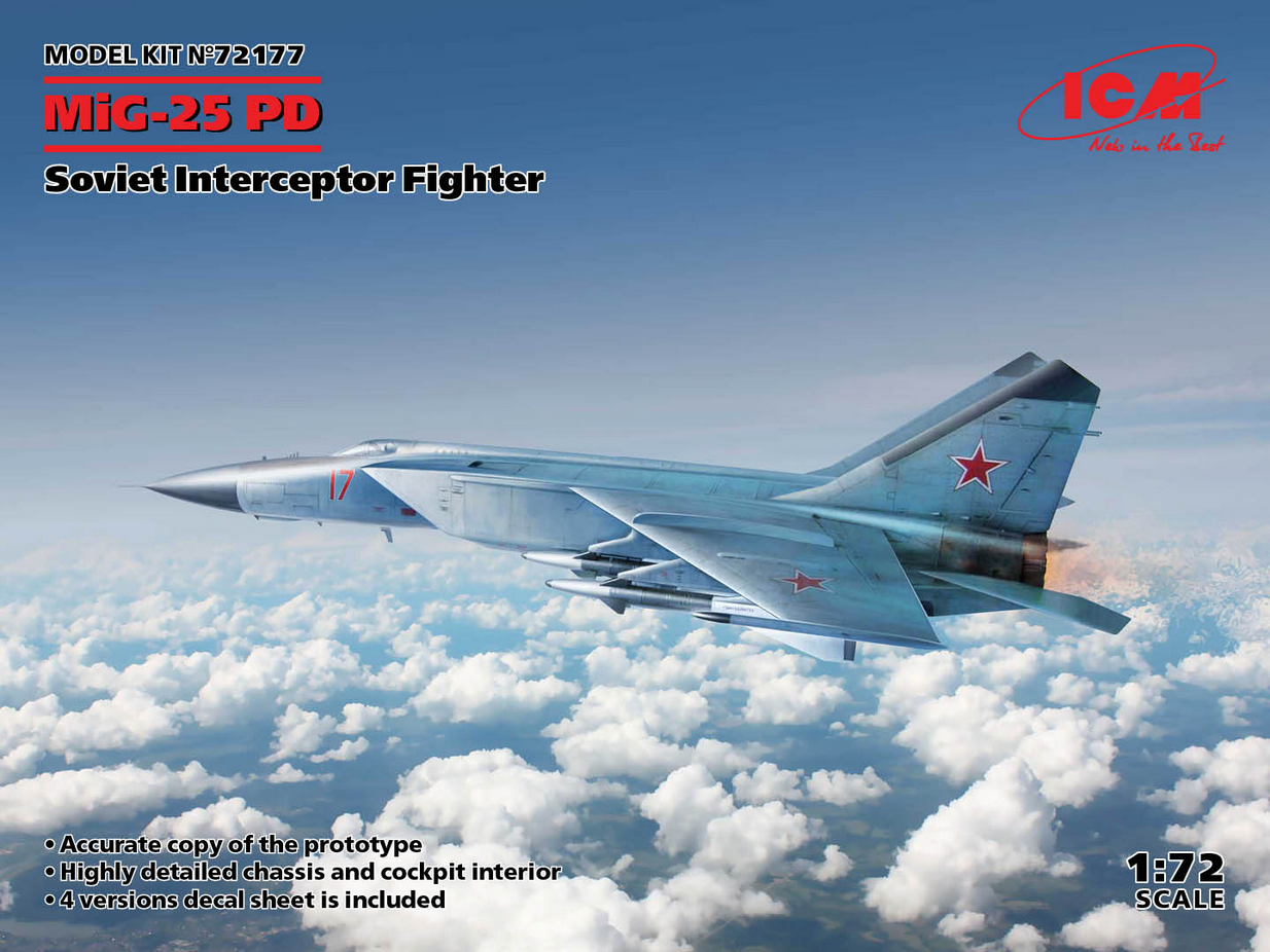 Mikoyan MiG-25PD Soviet Interceptor Fighter - ICM 1/72