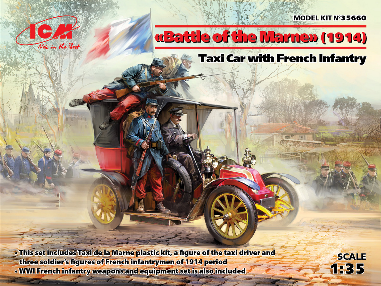 Taxi Car w/French Infantry "Battle of the Marne" 1914 - ICM 1/35