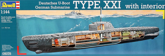 U-Boot German Submarine Type XXI with Interior - REVELL 1/144