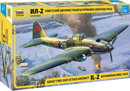 Ilyushin IL-2 Shturmovik (mod.1943) soviet two-seat attack aircraft - ZVEZDA 1/48