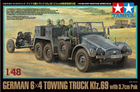 Kfz.69 with 3,7cm Pak German 6x4 Towing Truck - TAMIYA 1/48