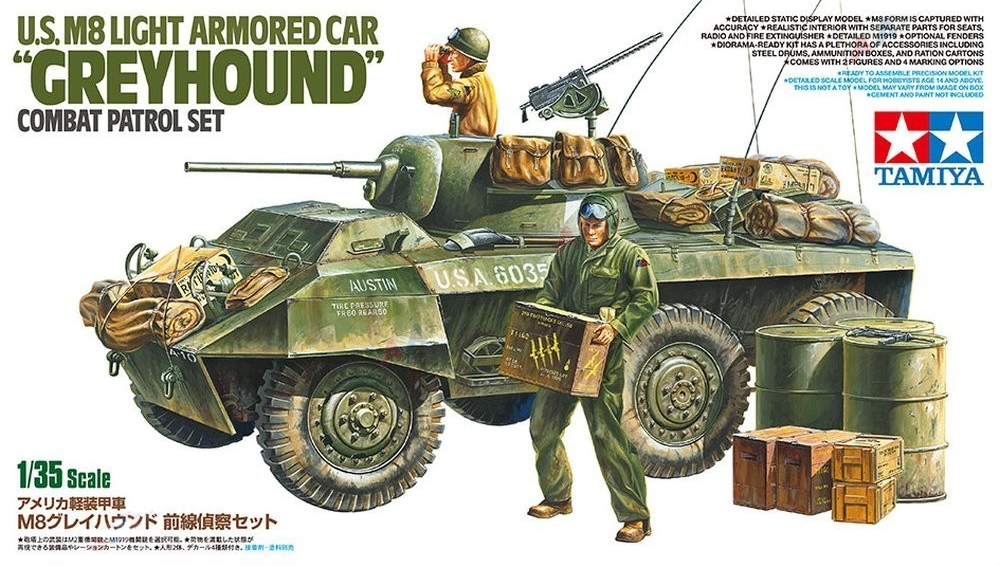 US M8 Light Armored Car "Greyhound" Combat Patrol Set - TAMIYA 1/35
