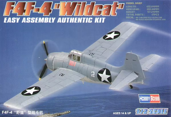 F4F-4 "Wildcat" - Easy Assembly Authentic Kit - HOBBY BOSS 1/72