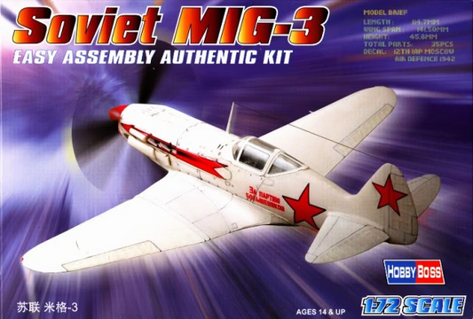 Soviet MiG-3 - Easy Assembly Authentic Kit - HOBBY BOSS 1/72