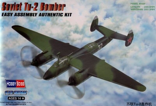 Soviet Tu-2 Bomber - Easy Assembly Authentic Kit - HOBBY BOSS 1/72