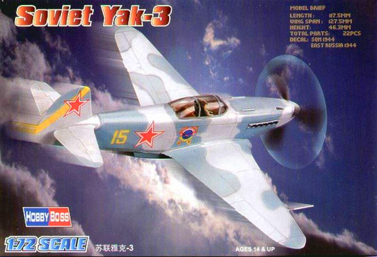 Soviet Yak-3 - Easy Assembly Authentic Kit - HOBBY BOSS 1/72