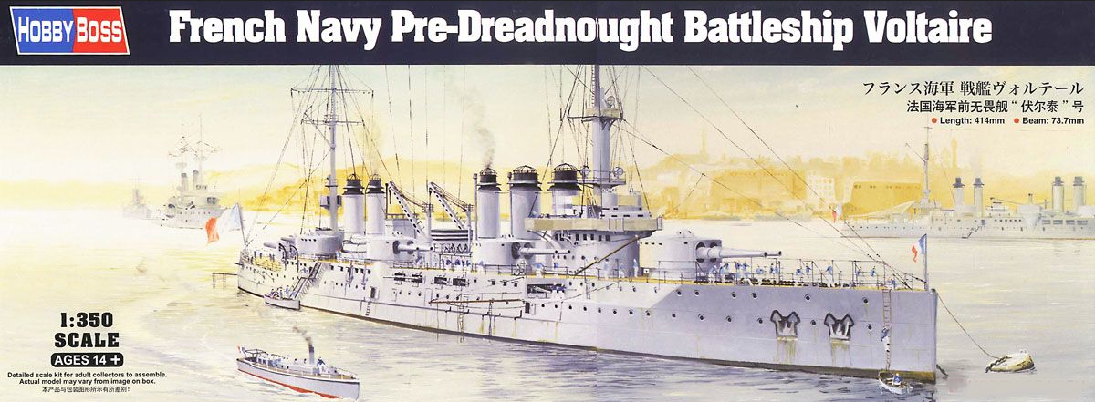 French Navy Pre-Dreadnought Battleship Voltaire - HOBBY BOSS 1/350