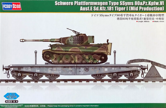 Schwere Plattformwagen Type SSyms 80 & Pz.Kpfw.VI Ausf.E Tiger I (Mid production) - HOBBY BOSS 1/72