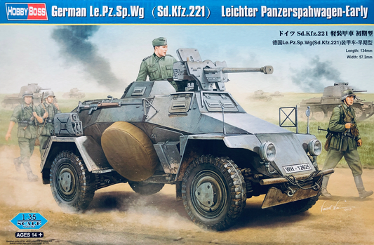 German Le.Pz.Sp.Wg (SdKfz 221) Leichter Panzerspahwagen Early - HOBBY BOSS 1/35