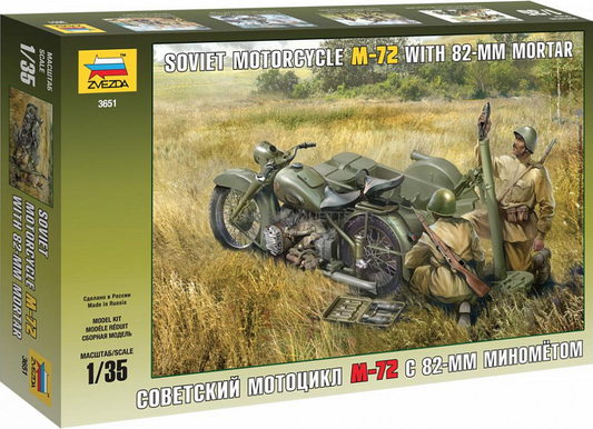 Soviet Motorcycle M-72 with 82-mm Mortar - ZVEZDA 1/35