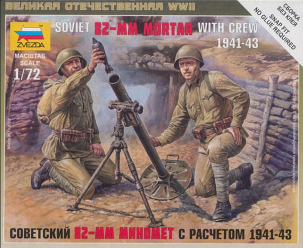 Soviet 82-mm Mortar with Crew 1941-1943 - ZVEZDA 1/72