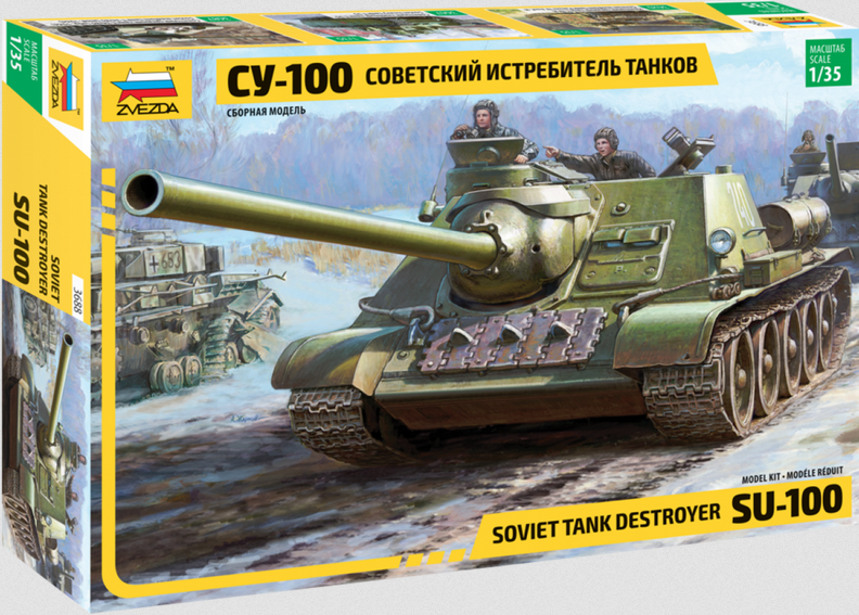 SU-100 Soviet Tank Destroyer - ZVEDA 1/35