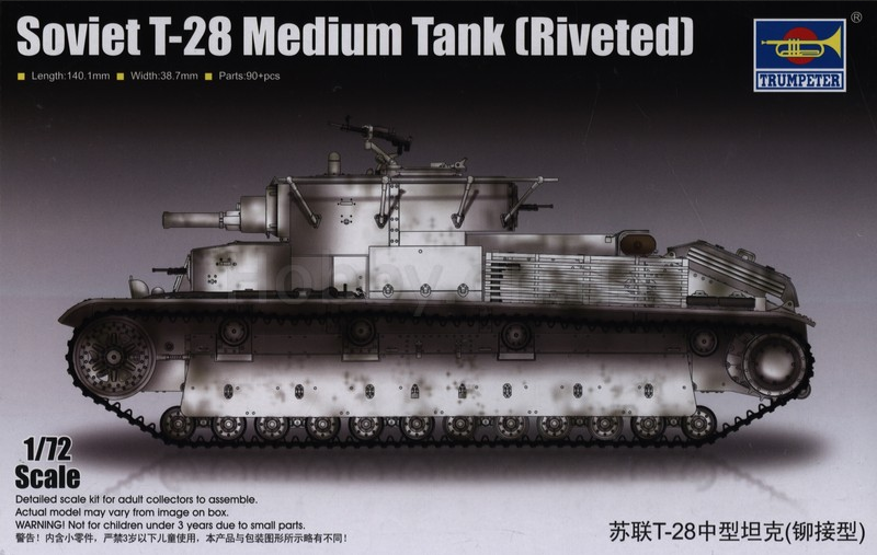 Soviet T-28 Medium Tank (Riveted) - TRUMPETER 1/72