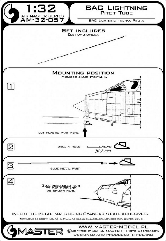BAC Lightning Pitot Tube - MASTER MODEL 32-057