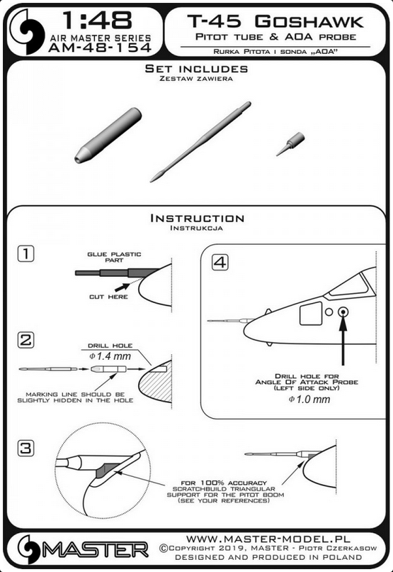 T-45 Goshawk - Pitot Tube & Angle Of Attack probe - MASTER MODEL 48-154