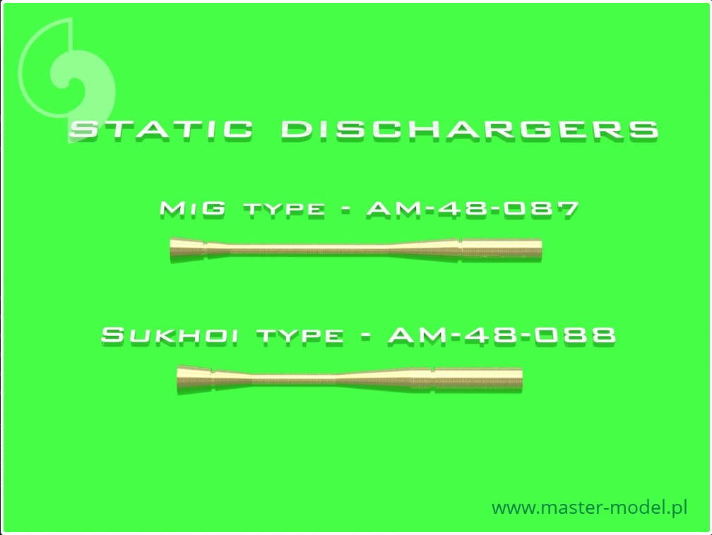 Static Dischargers - type used on Sukhoi jets (14 pcs) - MASTER MODEL 48-088