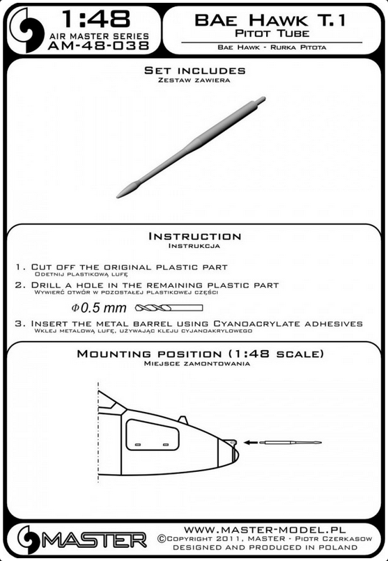 BAe Hawk T.1 Pitot Tube - MASTER MODEL 48-038