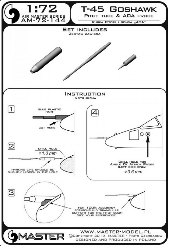 T-45 Goshawk - Pitot Tube & Angle Of Attack probe - MASTER MODEL 72-144