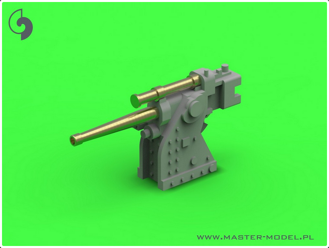 French training gun 90mm Model 1935 - used on Richelieu and Dunkerque class - (resin, PE and turned parts) – (4pcs) - MASTER MODEL SM-350-102