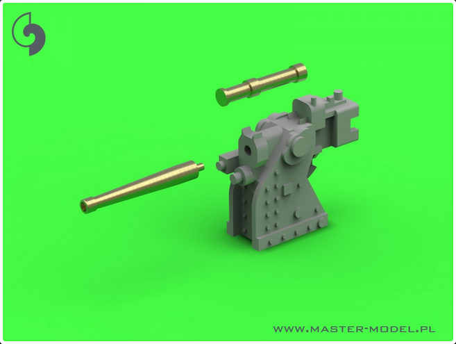 French training gun 90mm Model 1935 - used on Richelieu and Dunkerque class - (resin, PE and turned parts) – (4pcs) - MASTER MODEL SM-350-102