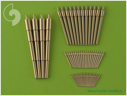 Russian Battleship Borodino armament - 305mm (4pcs), 152mm (12pcs), 75mm (20pcs), 47mm (20pcs) - MASTER MODEL SM-350-059