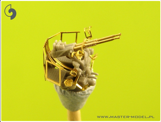 USN 40 mm/56 Bofors twin mount ver.1 / with Mk-51 director - (resin, PE and turned parts) - (6pcs) - MASTER MODEL SM-350-091