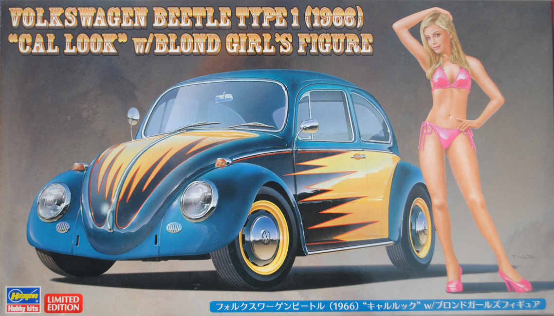 Volkswagen Beetle Type 1 (1966) "Cal Look" w/Blond Girl's figure - HASEGAWA 1/24