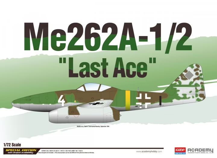 Messerschmitt Me262A-1/2 "Last Ace" - ACADEMY 1/72