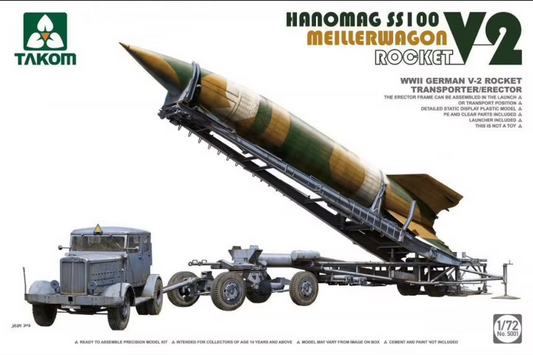 Hanomag SS100 Meillerwagon Rocket V-2 - WWII German V-2 Rocket Transporter/Erector - TAKOM 1/72