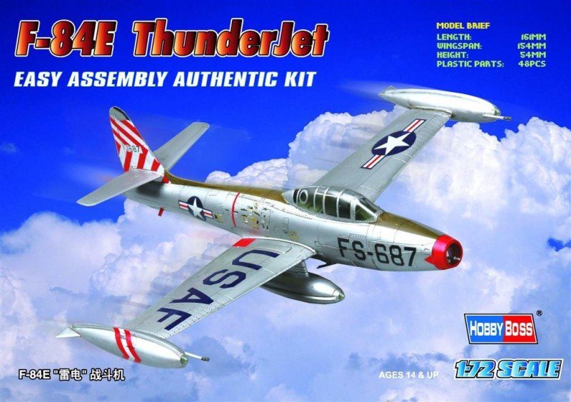 F-84E Thunderjet - Easy Assembly Authentic Kit - HOBBY BOSS 1/72
